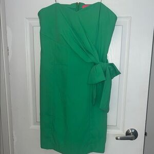 Lilly Pulitzer Green Strapless Sheath Mini Dress
